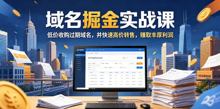 域名交易掘金实战课，低价收购过期域名，并快速高价转售，賺取丰厚利润【原创双语字幕】 - 付费阅读