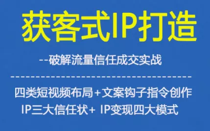 获客型IP打造，破解流量信任成，四类短视频布局+文案钩子指令创作IP三大信任状+IP变现四大模式 - 付费阅读
