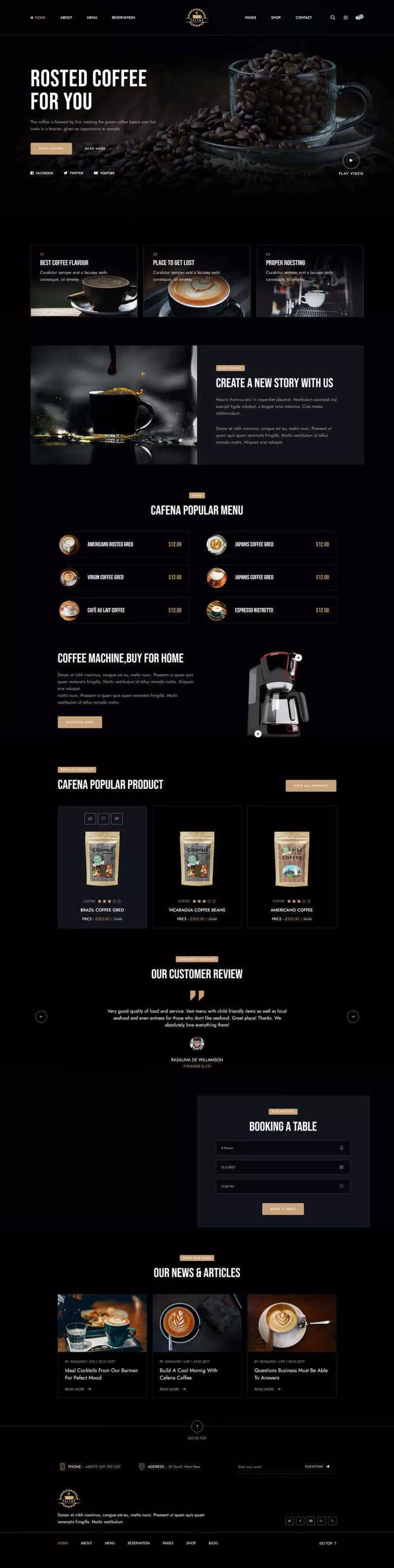 响应式咖啡奶茶店铺HTML5电商销售模板 - 付费阅读