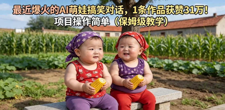 最近爆火的AI萌娃搞笑对话，1条作品获赞31W，项目操作简单(保姆级教学) - 付费阅读