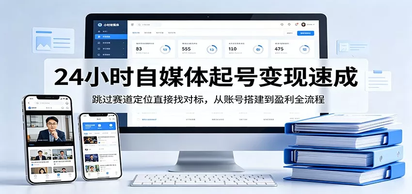 24小时自媒体起号变现速成，跳过赛道定位直接找对标，从账号搭建到盈利全流程 - 付费阅读