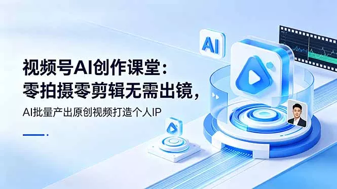 视频号AI创作课堂：零拍摄零剪辑无需出镜，AI批量产出原创视频打造个人IP - 付费阅读