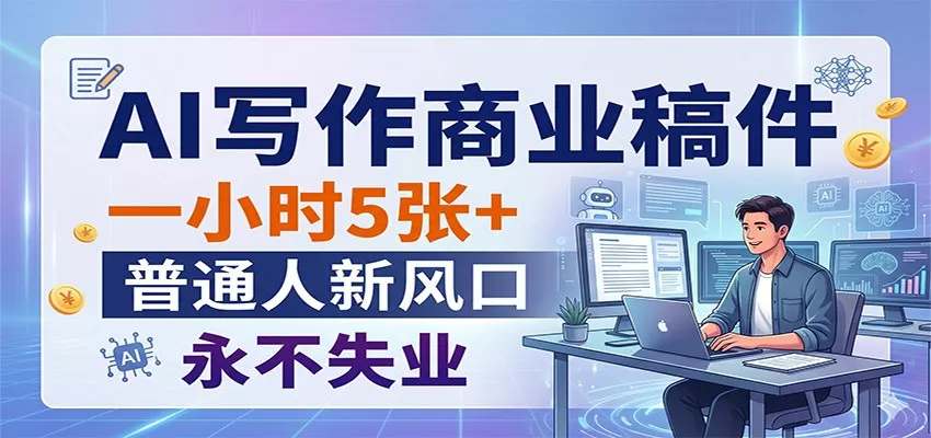 AI写作商业稿件，一小时5张+，普通人新风口，永不失业 - 付费阅读