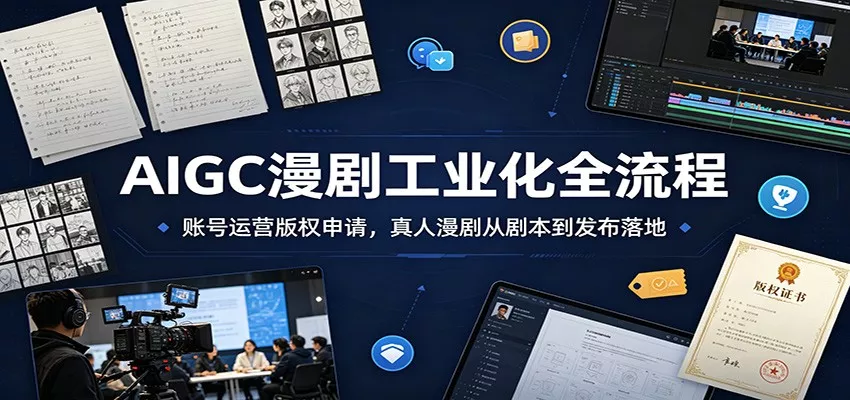 AIGC漫剧工业化全流程：账号运营版权申请，真人漫剧从剧本到发布落地 - 付费阅读