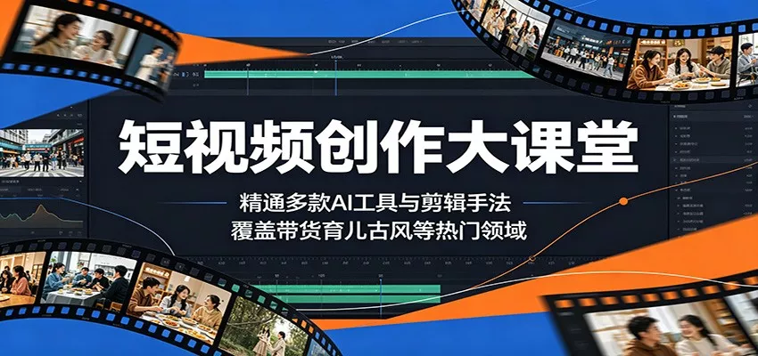 短视频创作大课堂：精通多款AI工具与剪辑手法，覆盖带货、育儿、古风等热门领域 - 付费阅读