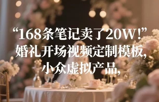 168条笔记卖了20W！婚礼开场视频定制模板，小众虚拟产品 - 付费阅读