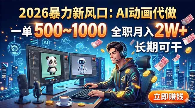 2026暴力新风口：AI动画代做，一单500~1000，全职月入2W+，长期可干 - 付费阅读