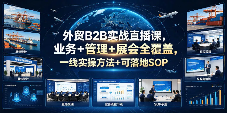 外贸B2B实战直播课，业务+管理+展会全覆盖，一线实操方法+可落地SOP - 付费阅读