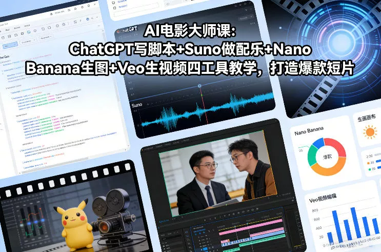 AI电影大师课：ChatGPT写脚本+Suno做配乐+Nano Banana生图+Veo生视频，打造爆款短片 - 付费阅读