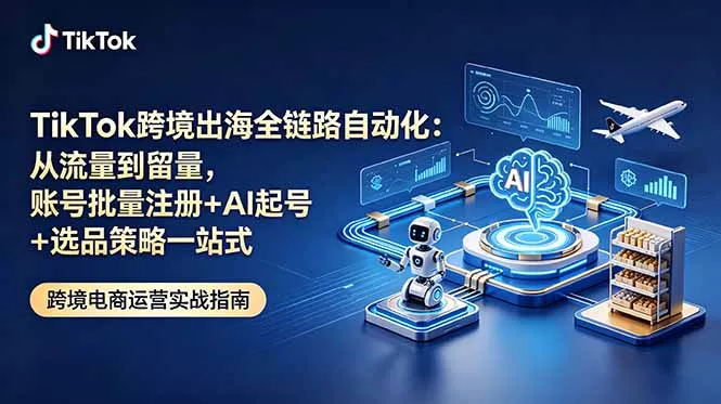 TikTok跨境出海全链路自动化：从流量到留量，账号批量注册+AI起号+选品策略一站式 - 付费阅读