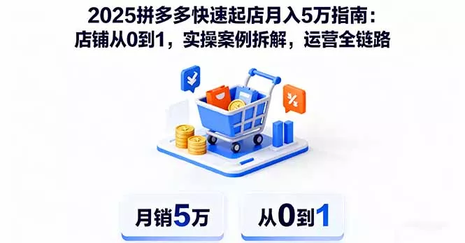 2025拼多多快速起店月入5万指南：店铺从0到1，实操案例拆解，运营全链路 - 付费阅读