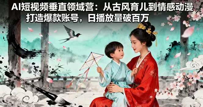 AI短视频垂直领域营：从古风育儿到情感动漫，打造爆款账号,日播放量破百万 - 付费阅读