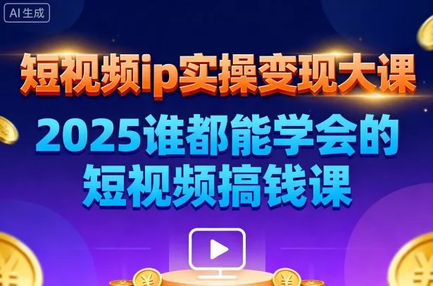 短视频ip实操变现大课，7月26-27日广州站线下课，2025谁都能学会的短视频搞钱课 - 付费阅读