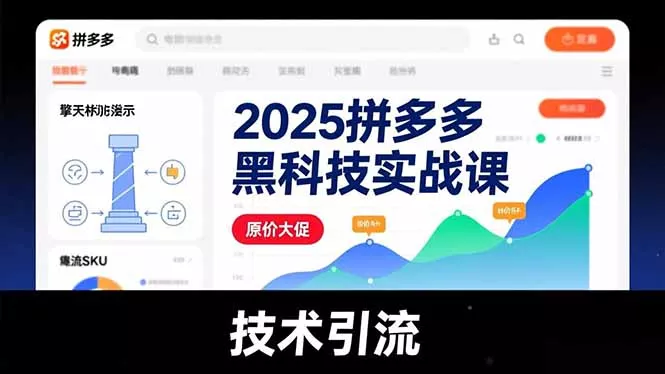 2025拼多多黑科技实战课，擎天柱玩法、爆流SKU、原价大促，技术引流，单店日销轻松破千单 - 付费阅读