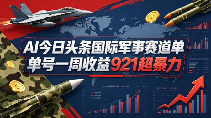 AI今日头条国际军事赛道，单号一周收益921，超暴力 - 付费阅读