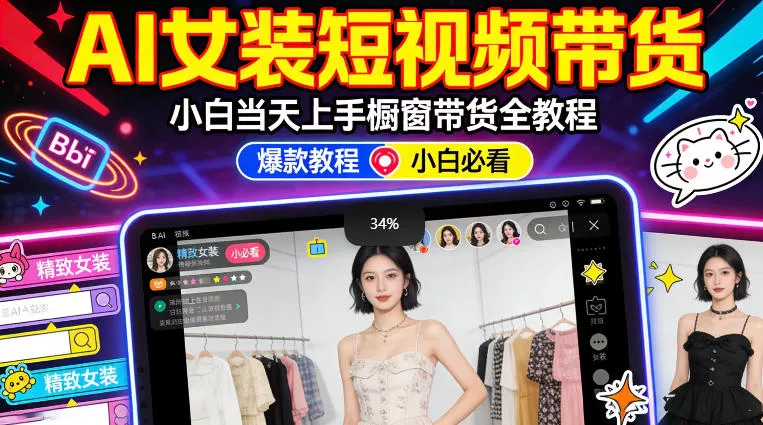 AI女装短视频橱窗带货：小白零门槛当天上手，高佣金爆款轻松賺！ - 付费阅读