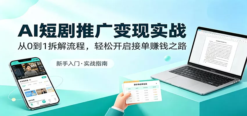 AI短剧推广变现实战：从0到1拆解流程，轻松开启接单赚钱之路 - 付费阅读