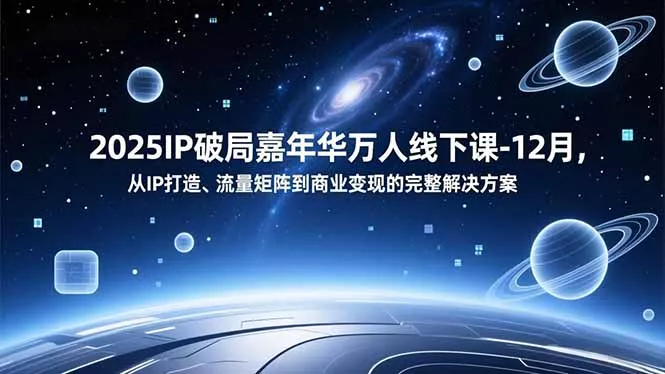 2025IP破局嘉年华万人线下课-12月，从IP打造、流量矩阵到商业变现的完整解决方案 - 付费阅读