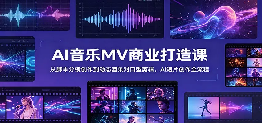 AI音乐MV商业打造课：从脚本分镜创作到动态渲染对口型剪辑，AI短片创作全流程 - 付费阅读