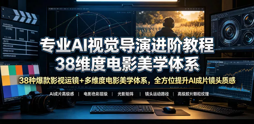 专业AI视觉导演进阶教程，38种爆款影视运镜+多维度电影美学体系，全方位提升AI成片高级感与镜头质感 - 付费阅读