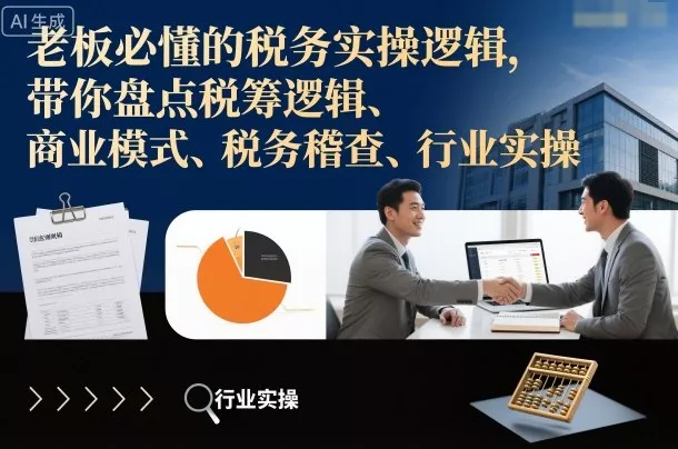 老板必懂的税务实操逻辑，带你盘点税筹逻辑、商业模式、税务稽查、行业实操 - 付费阅读