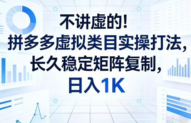 不讲虚的！拼多多虚拟类目实操打法，长久稳定矩阵复制，日入1K【揭秘】 - 付费阅读