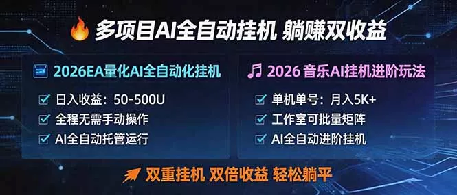 多项目AI自动挂机玩法：双重挂机，双倍收益，轻松躺平 - 付费阅读
