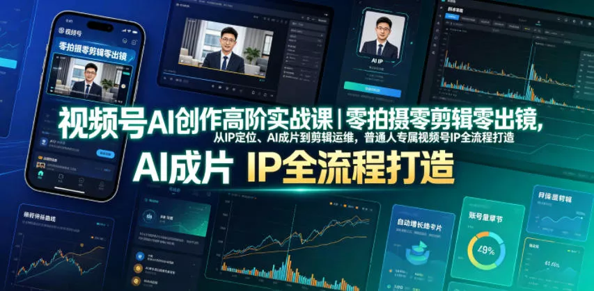 视频号AI创作高阶实战课｜零拍摄零剪辑零出镜，从IP定位、AI成片到剪辑运维，普通人专属视频号IP全流程打造 - 付费阅读