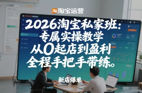 2026淘宝私家班：专属实操教学，从0起店到盈利，全程手把手带练(更新26年2月) - 付费阅读