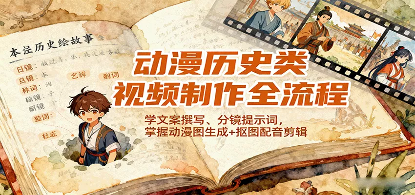 动漫历史类视频制作全流程，学文案撰写、分镜提示词，掌握动漫图生成+抠图配音剪辑 - 付费阅读