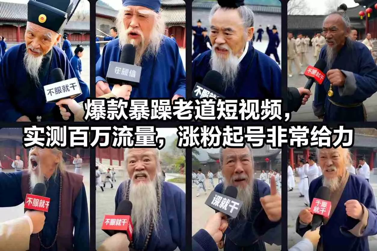 爆款暴躁老道短视频，实测百万流量，涨粉起号非常给力 - 付费阅读