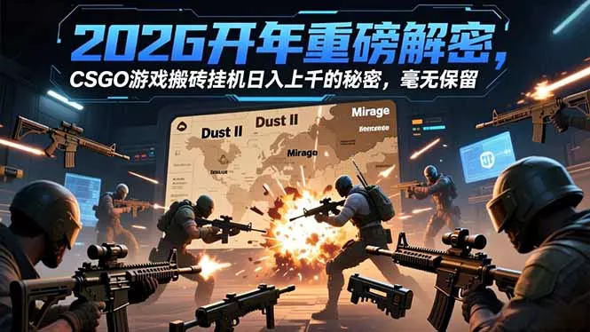 2026开年重磅解密，CSGO游戏搬砖挂机日入上千的秘密，毫无保留 - 付费阅读