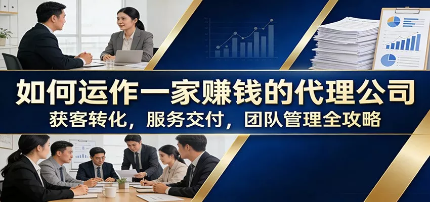 如何运作一家赚钱的代理公司：获客转化，服务交付，团队管理全攻略 - 付费阅读