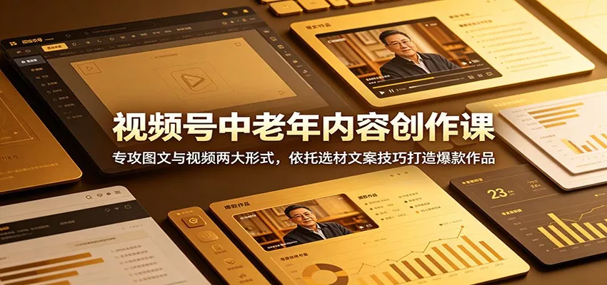 视频号中老年内容创作课：专攻图文与视频两大形式，依托选材文案技巧打造爆款作品 - 付费阅读