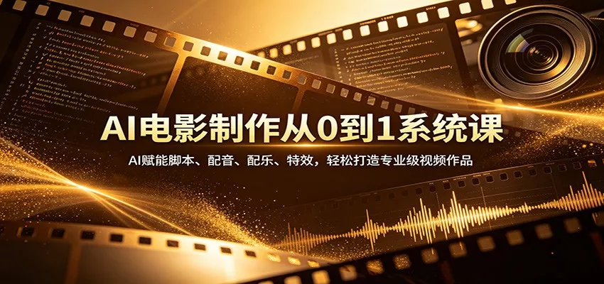 AI电影制作从0到1系统课：AI赋能脚本、配音、配乐、特效，轻松打造专业级视频作品 - 付费阅读
