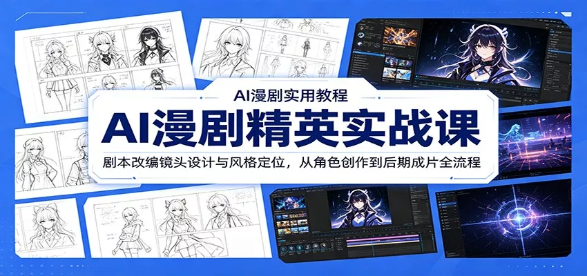 AI漫剧精英实战课：剧本改编镜头设计与风格定位，从角色创作到后期成片全流程 - 付费阅读