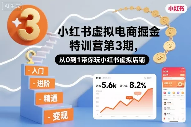 小红书虚拟电商掘金特训营第3期，从0到1带你玩小红书虚拟店铺 - 付费阅读