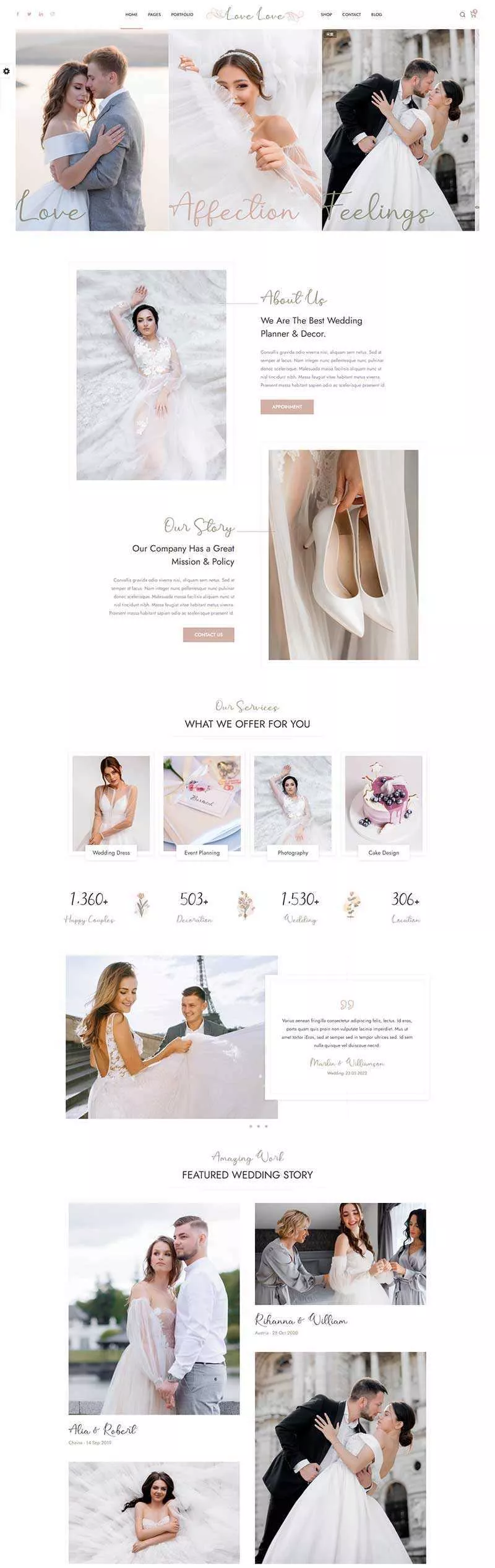 HTML5婚庆婚饰婚纱摄影服务网站html模板 - 付费阅读