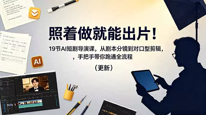 照着做就能出片！19节AI短剧导演课，从剧本分镜到对口型剪辑，手把手带你跑通全流程(更新 - 付费阅读