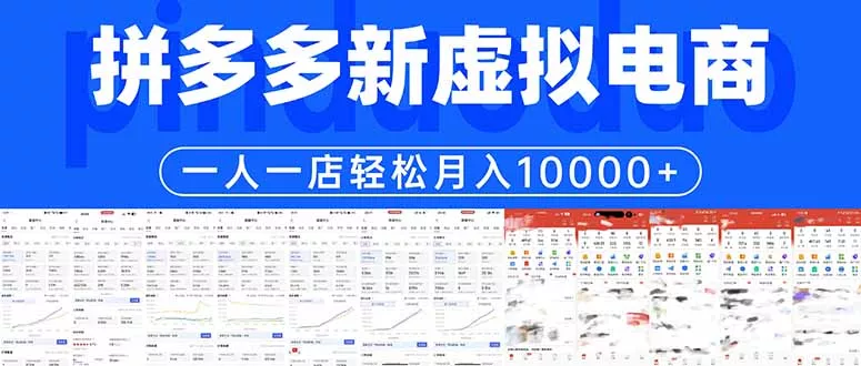 拼多多虚拟电商一人一店轻松月入10000+ - 付费阅读