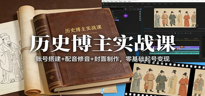 历史博主实战课：账号搭建+配音修音+封面制作，零基础起号变现 - 付费阅读