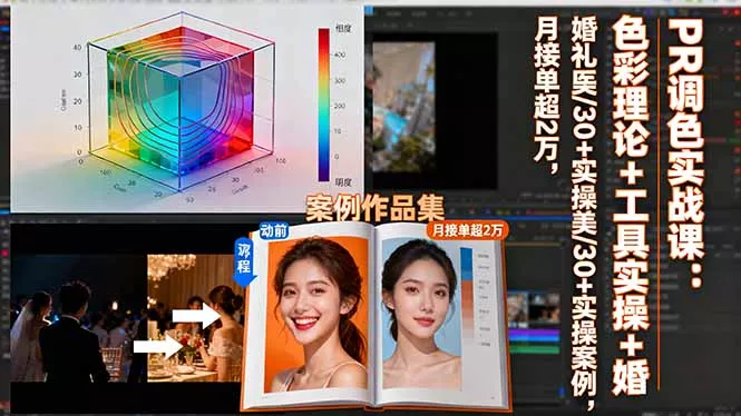 PR调色实战课：色彩理论+工具实操+婚礼医美/30+实操案例，月接单超2万 - 付费阅读