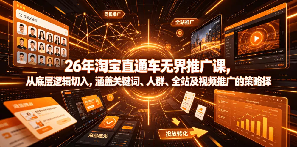 26年淘宝直通车无界推广课，从底层逻辑切入，涵盖关键词、人群、全站及视频推广的策略选择 - 付费阅读