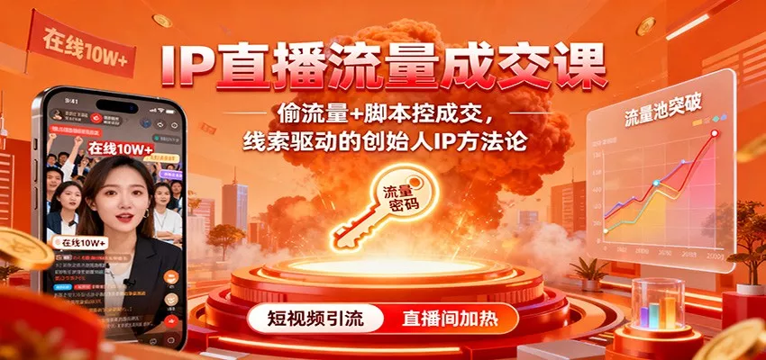 IP直播流量成交课：偷流量+脚本控成交，线索驱动的创始人IP方法论 - 付费阅读