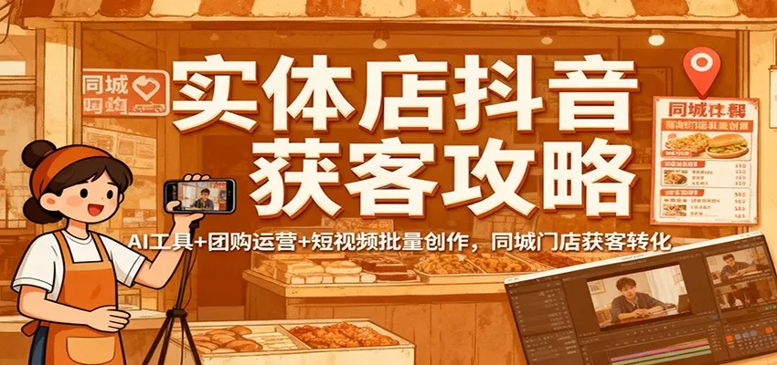 实体店抖音获客攻略：AI工具+团购运营+短视频批量创作，同城门店获客转化 - 付费阅读
