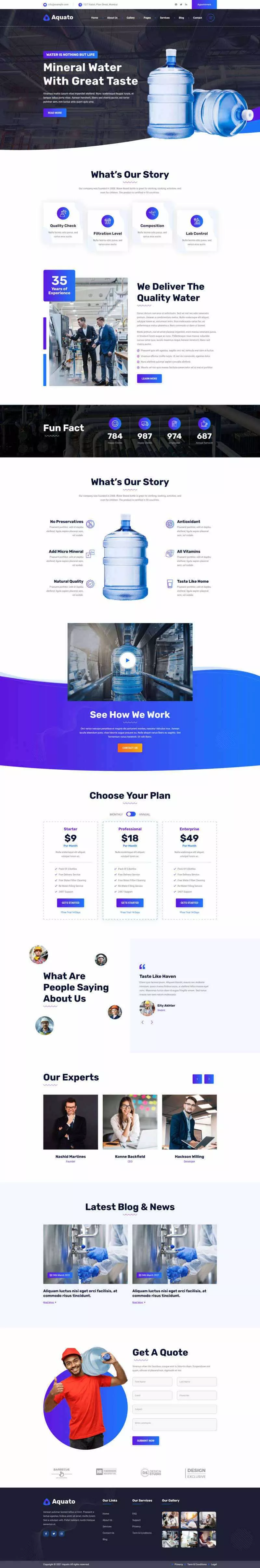 bootstrap饮用水送货服务公司网站HTML模板 - 付费阅读