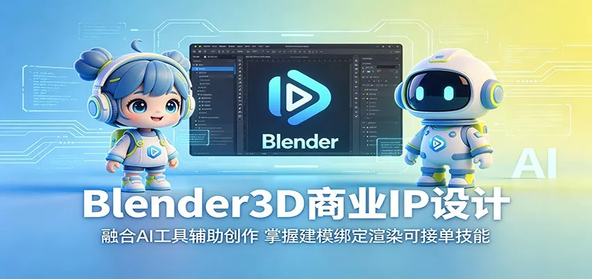 Blender3D商业IP设计：融合AI工具辅助创作，掌握建模绑定渲染可接单技能 - 付费阅读