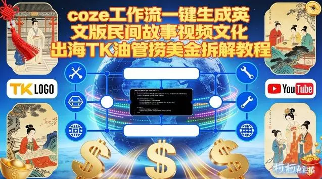 Coze扣子工作流一键生成英文版民间故事视频，文化出海TK油管捞美金拆解教程 - 付费阅读