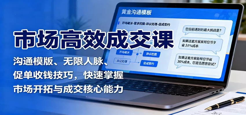 市场高效成交课：沟通模版、无限人脉、促单收钱技巧，快速掌握市场开拓与成交核心能力 - 付费阅读