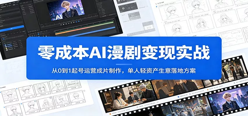 零成本AI漫剧变现实战：从0到1起号运营成片制作，单人轻资产生意落地方案 - 付费阅读